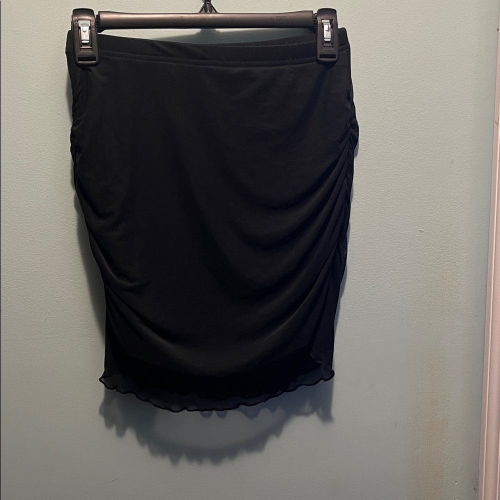 Black Ruched Skirt